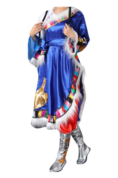 Custom-made ethnic minority dance costumes, custom-made adult female Tibetan performance costumes, Tibetan costumes, Tibetan dance costumes for women SKDO015 45 degree